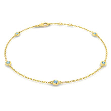 18K Natural Birthstone 0.12ct Station Bracelet
