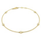 18K Gold and Natural Diamond Station Bracelet