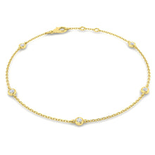 18K Gold and Natural Diamond Station Bracelet