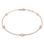 18K Gold and Natural Diamond Station Bracelet