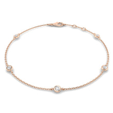 18K Gold and Natural Diamond Station Bracelet