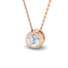18K Bezel Set Round Diamond Solitaire Necklace