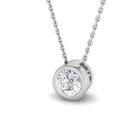 18K Bezel Set Round Diamond Solitaire Necklace