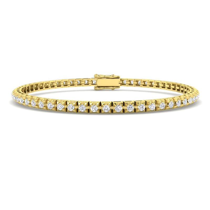 18K Box Set Natural Diamond Tennis Bracelet