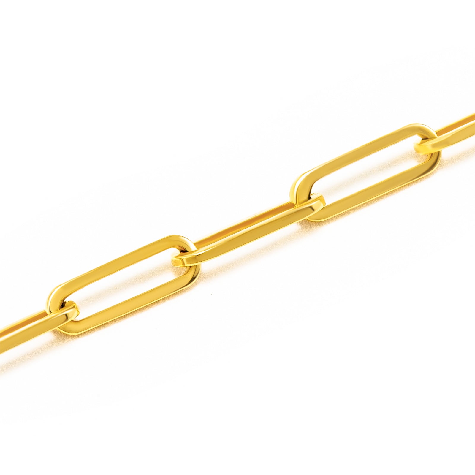 14K Gold Bold Paperclip Chain 3.85 mm Bracelet