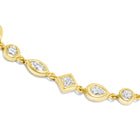 18K Natural Diamond Multi Shape Bezel Set Bracelet
