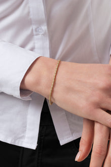 18K Box Set Natural Diamond Tennis Bracelet