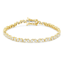 18K Natural Diamond Teardrop Tennis Bracelet