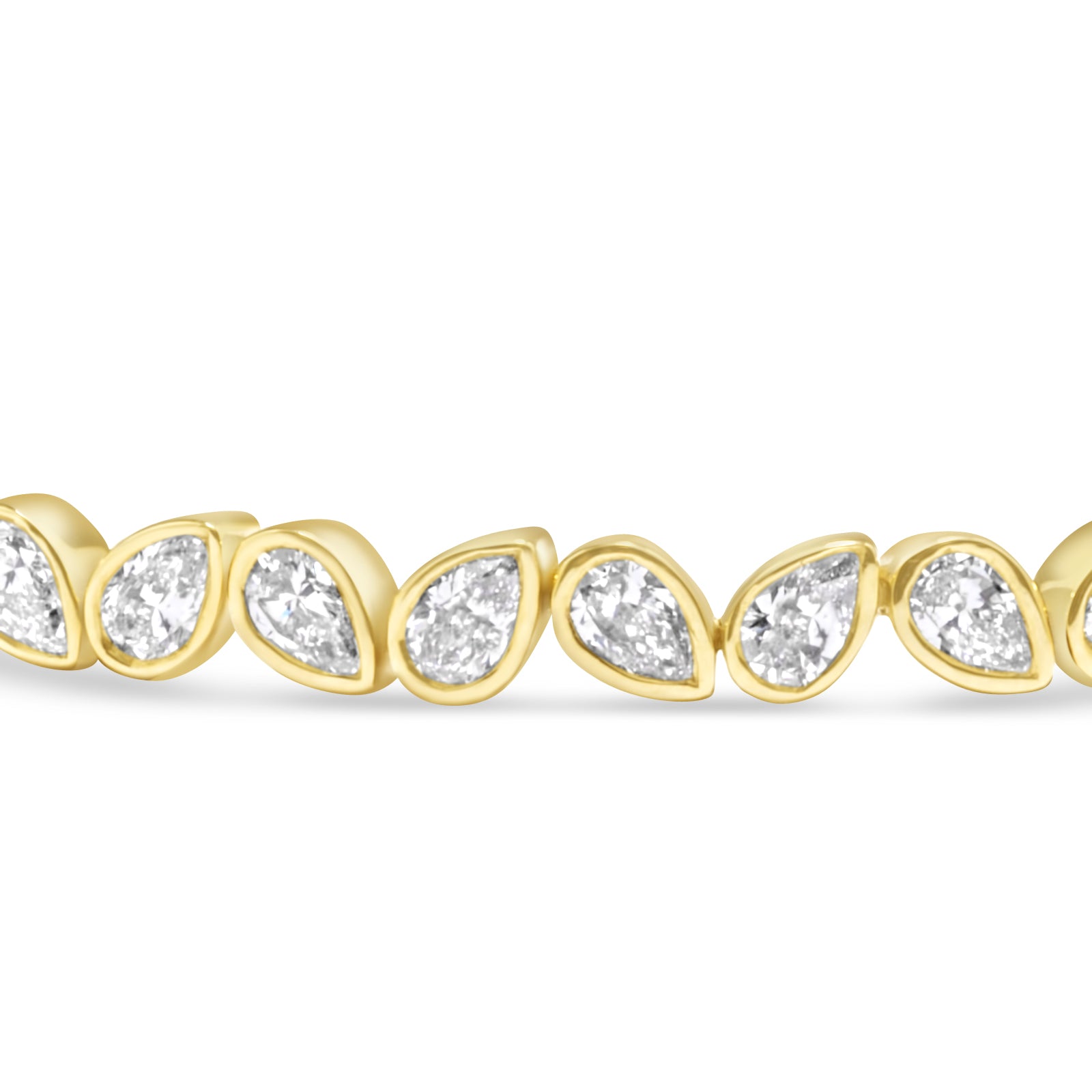 18K Natural Diamond Teardrop Tennis Bracelet