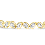 18K Natural Diamond Teardrop Tennis Bracelet