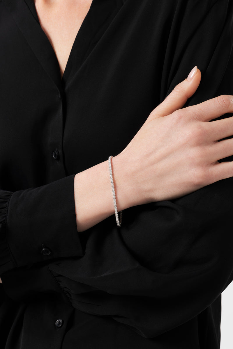 18K Natural Diamond Tennis Bracelet