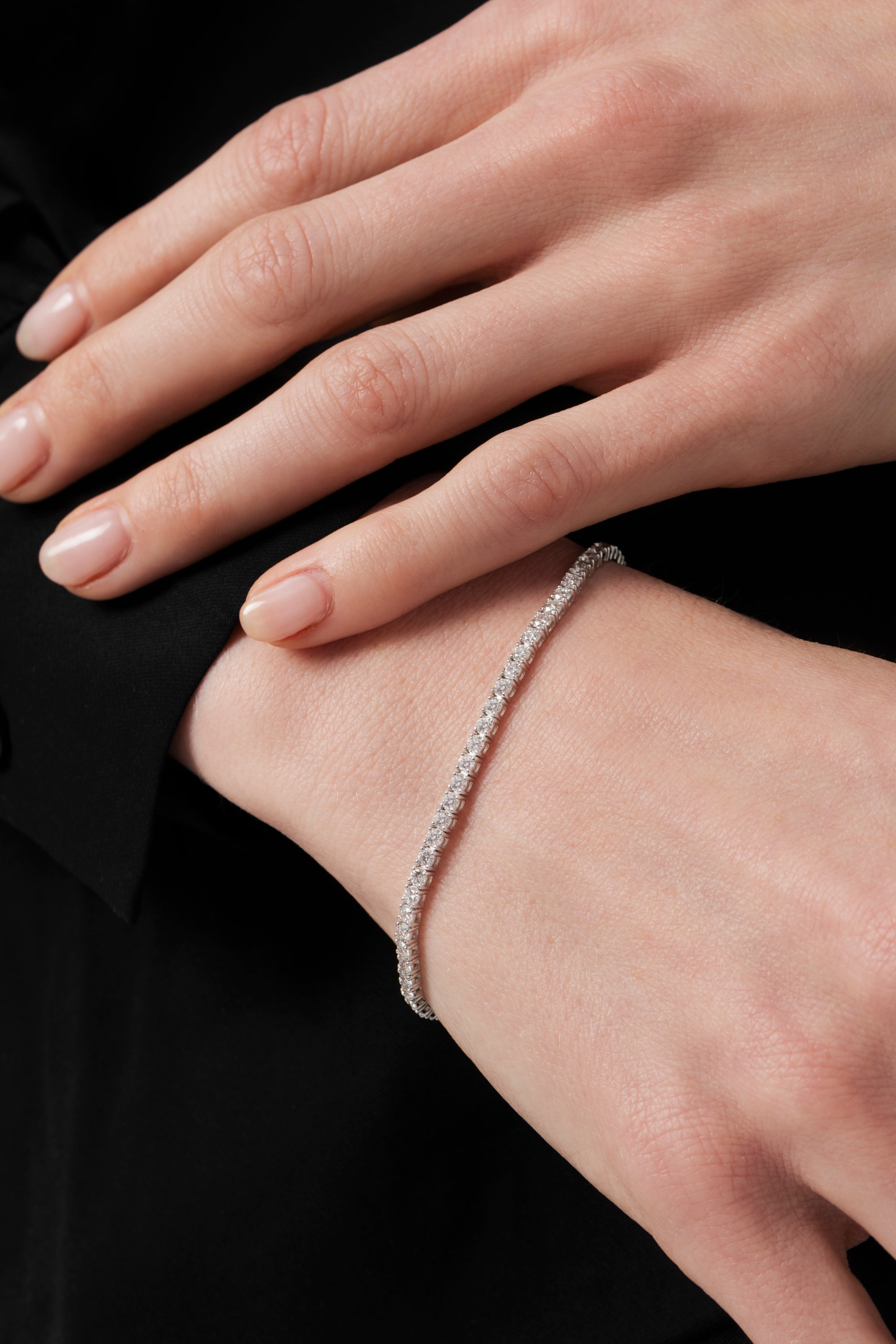 18K Natural Diamond Tennis Bracelet