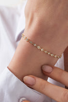 18K Natural Diamond Multi Shape Bezel Set Bracelet
