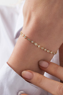 18K Natural Diamond Multi Shape Bezel Set Bracelet