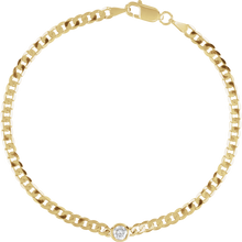 14K Natural Gemstone Link Bracelet