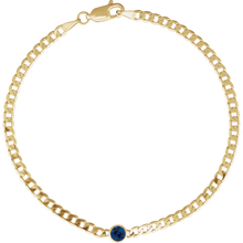 14K Natural Gemstone Link Bracelet