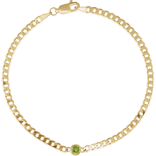 14K Natural Gemstone Link Bracelet