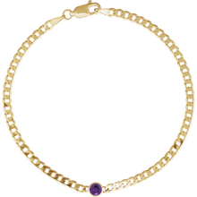 14K Natural Gemstone Link Bracelet