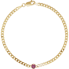 14K Natural Gemstone Link Bracelet