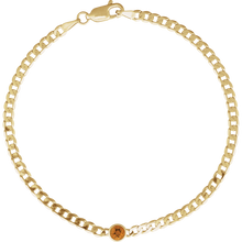 14K Natural Gemstone Link Bracelet