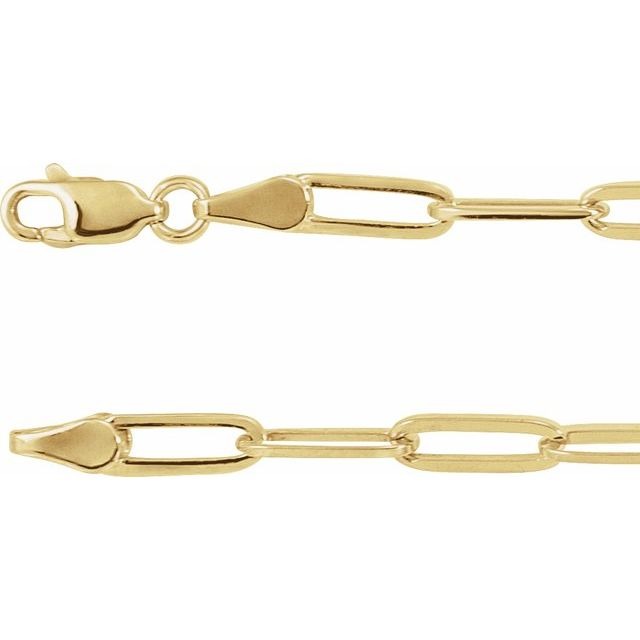 14K Bold Paperclip Chain 3.85 mm Bracelet