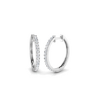 18K Natural Diamond Comfort Fit Hoops Earring