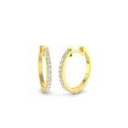 18K Natural Diamond Comfort Fit Hoops Earring