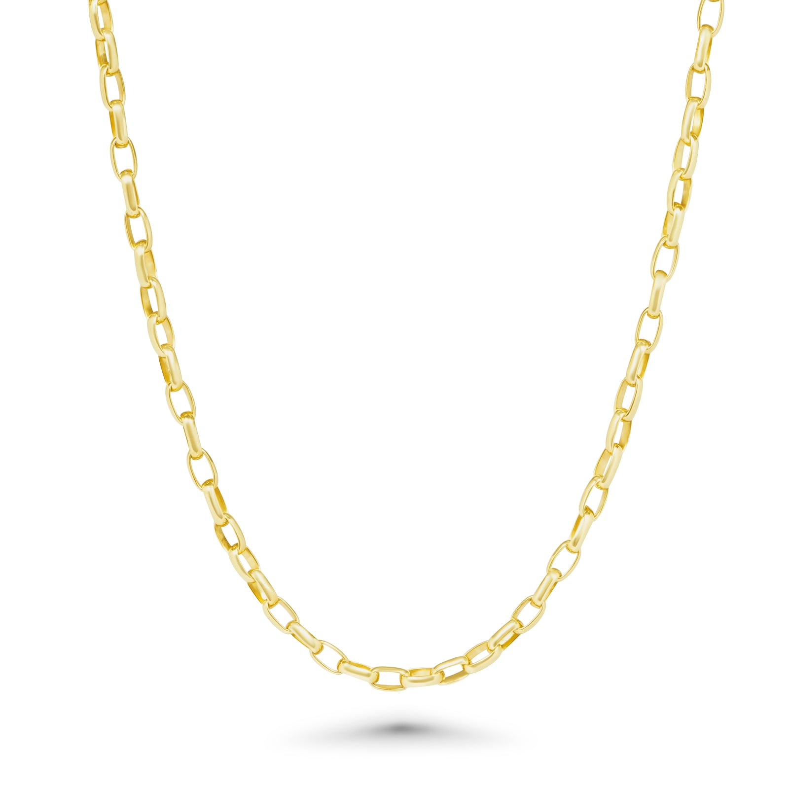 14K Gold Puffy Oval Cable Chain Necklace