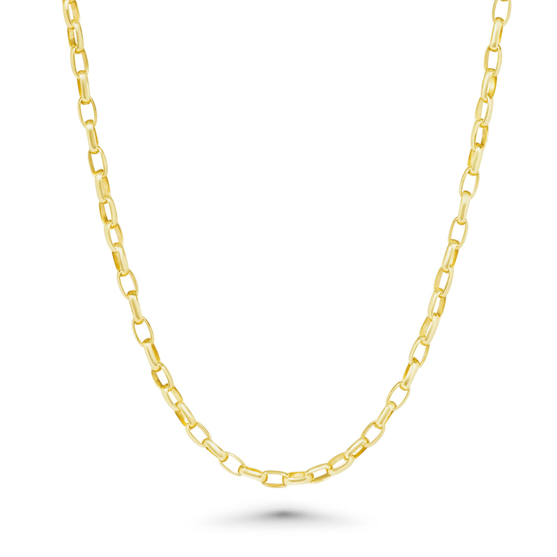 14K Gold Puffy Oval Cable Chain Necklace