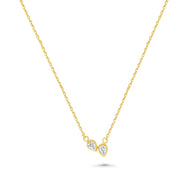 18K Couple Lab Grown Pear Diamond Necklace