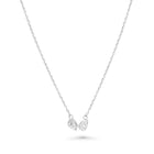 18K Bezel Set Together Pear Diamonds Necklace