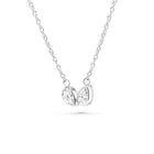 18K Bezel Set Together Pear Diamonds Necklace