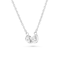 18K Bezel Set Together Pear Diamonds Necklace