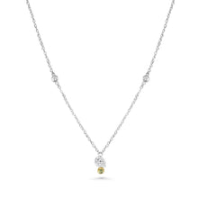 18K Pear Diamond and Gemstone Necklace