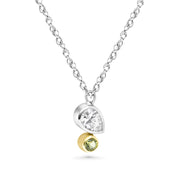 18K Pear Lab Grown Diamond and Gemstone Necklace