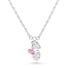 18K Cluster Diamonds and Gemstone Necklace
