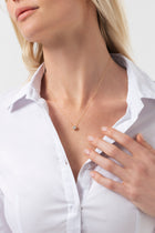 18K Bezel Set Round Diamond Solitaire Necklace