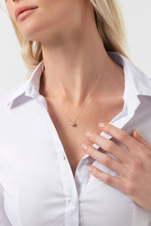 18K Bezel Set Round Diamond Solitaire Necklace