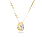 18K Bezel Set Pear Diamond Solitaire Necklace