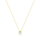 18K Bezel Set Round Diamond Solitaire Necklace