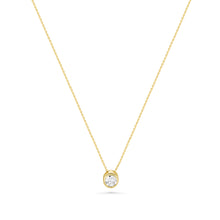 18K Bezel Set Round Diamond Solitaire Necklace