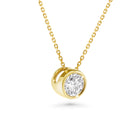 18K Bezel Set Round Diamond Solitaire Necklace