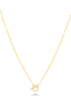 14K Natural Diamond Toggle Necklace