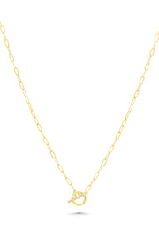 14K Natural Diamond Toggle Necklace