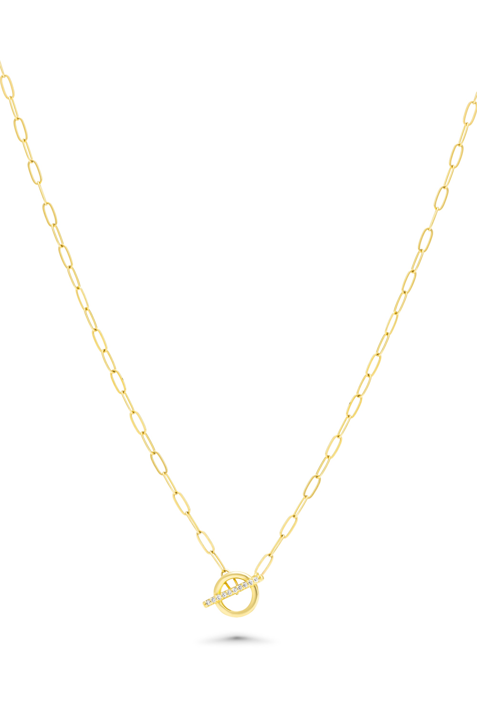 14K Natural Diamond Toggle Necklace