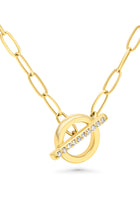 14K Natural Diamond Toggle Necklace