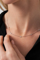 18K Natural Diamond Station Necklace