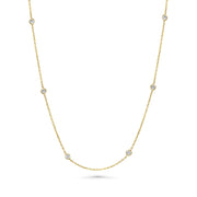 18K Natural Diamond Station Necklace