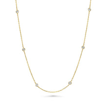 18K Natural Diamond Station Necklace