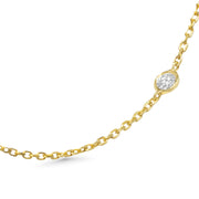 18K Natural Diamond Station Necklace